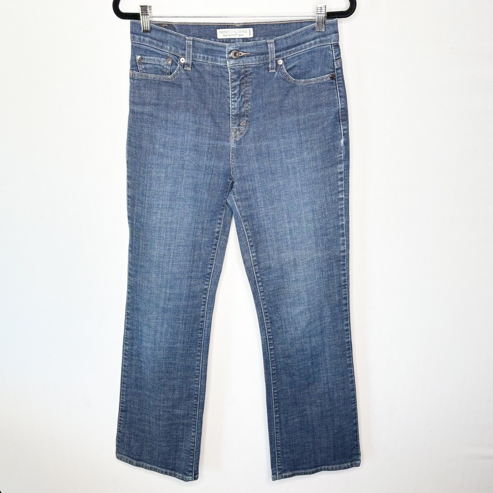 Levis 512 Perfectly Slimming Boot Cut Jeans Medium Wash Blue Size 10 Mid-Rise